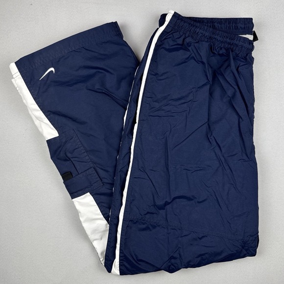 Nike Other - Vintage Y2K Nike Nylon Track Pants Lined Cargo Windbreaker Pants Mens L